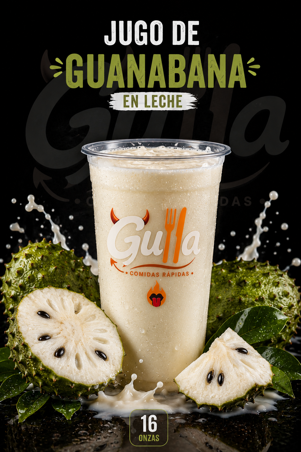 Jugo de guanabana en leche